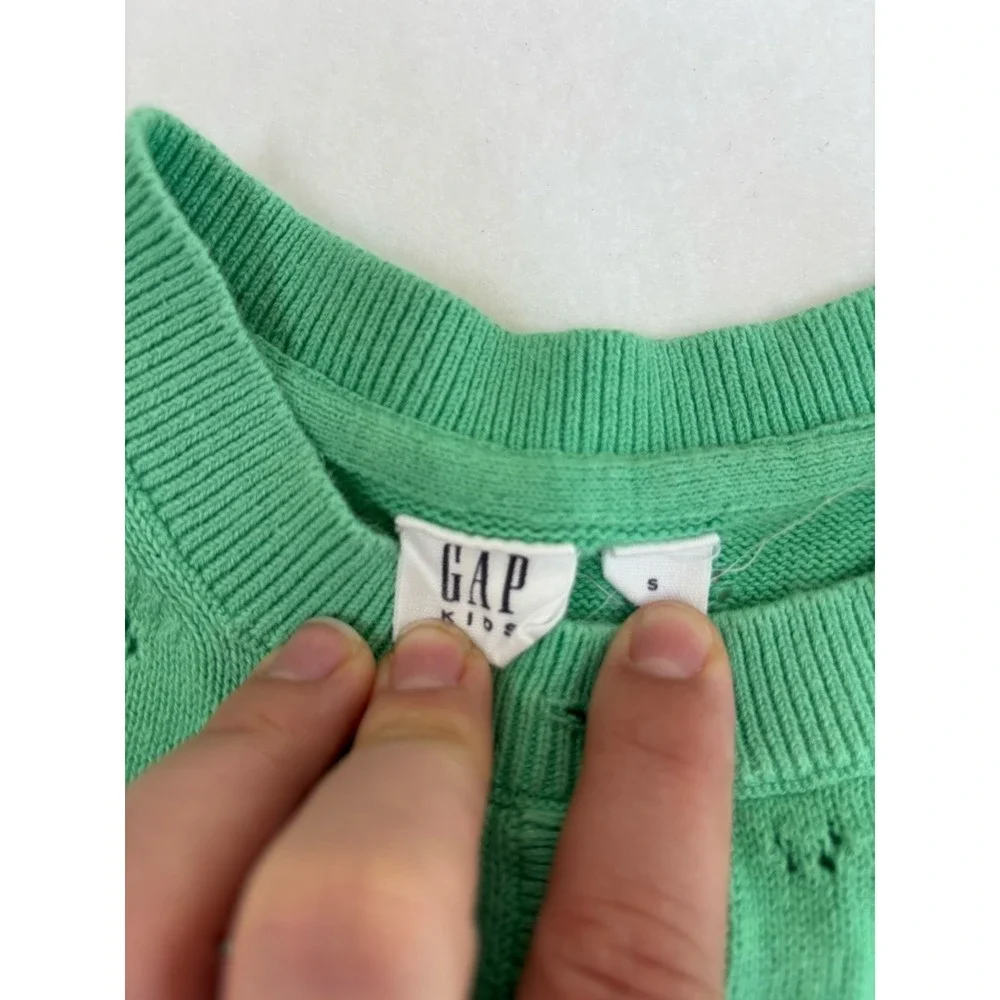 Gap Kids Girls Mint Green Solid Knit Button-Front Cardigan Sweater Size Small